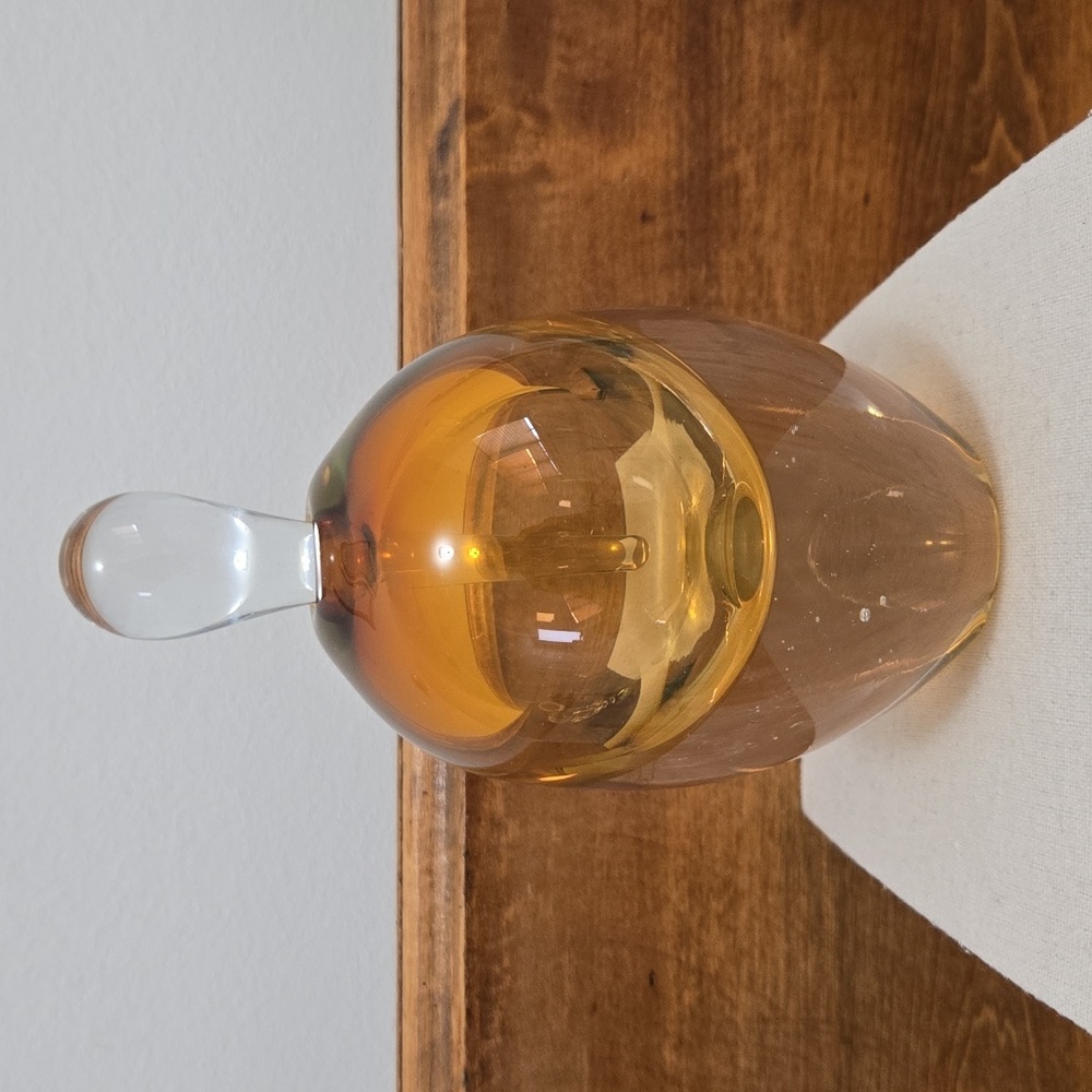 European Art Glass Sommerso Perfume Bottle With Dauber Signed